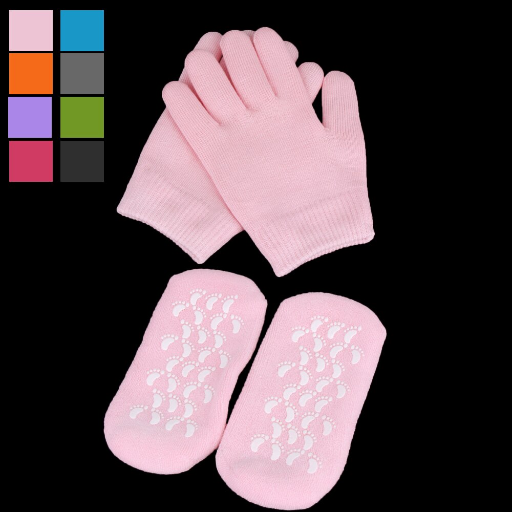 1 par återanvändbara spa-gel strumpor handskar fuktgivande blekning exfolierande släta händer fotvård för vuxna handmask