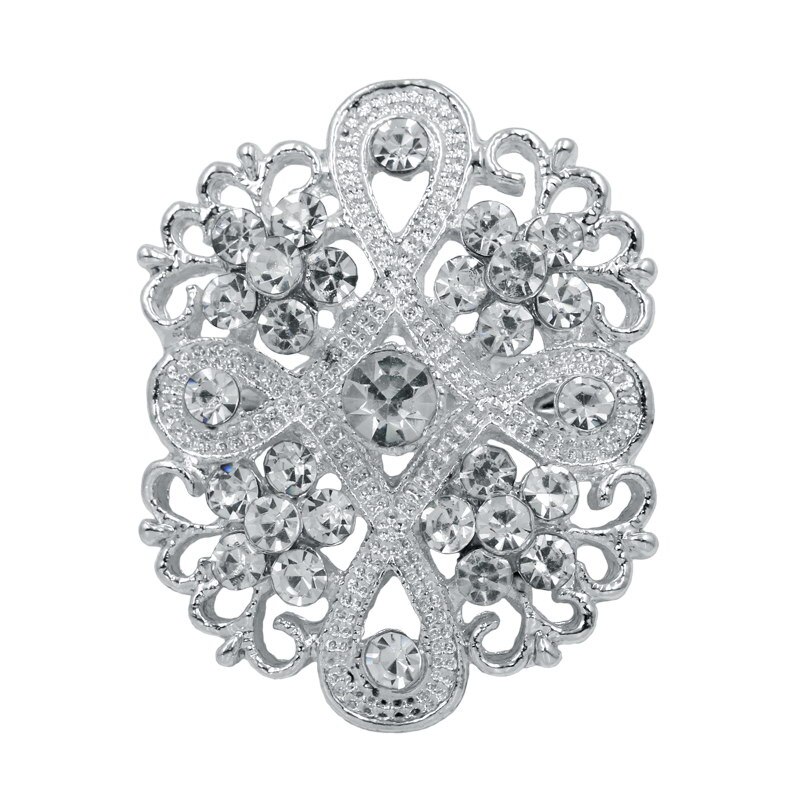 MIEG Clear Rhinestone Bijoux Pins Bloem Broches Voor Vrouwen Wedding Party Decoratie Charmant Sieraden: 638S