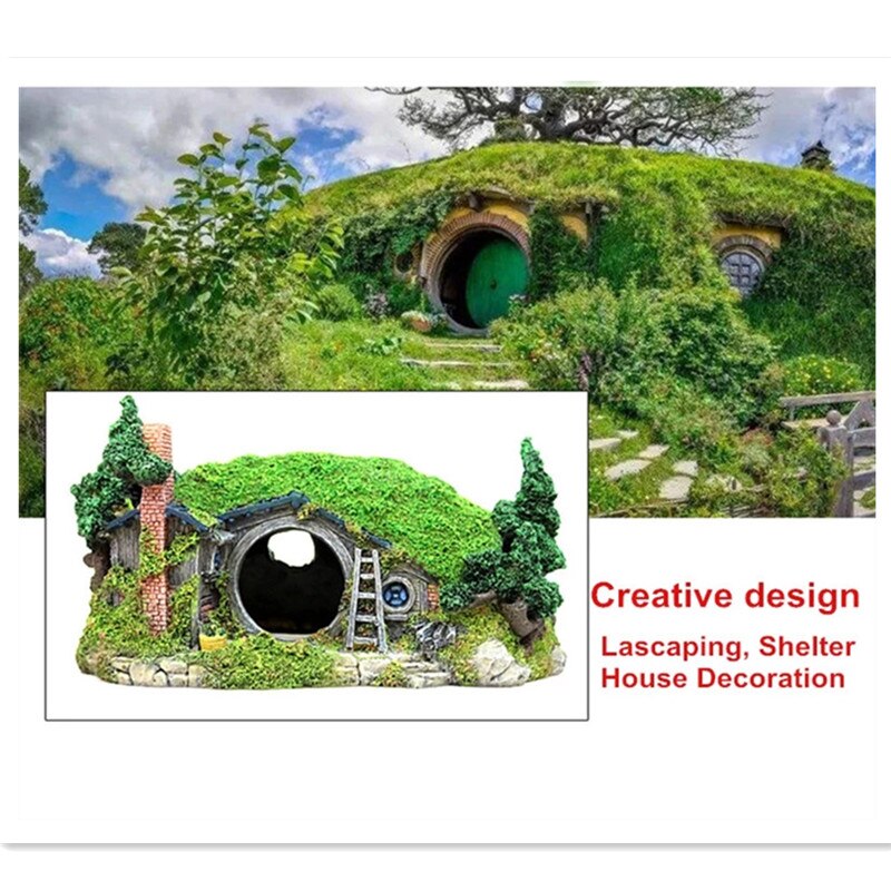 House Shelter Aquarium Decoration Rockery Lascaping Ornament Artificial Reptile Fish Shrimp Hiding Rock Cave Decor For Fish Tank