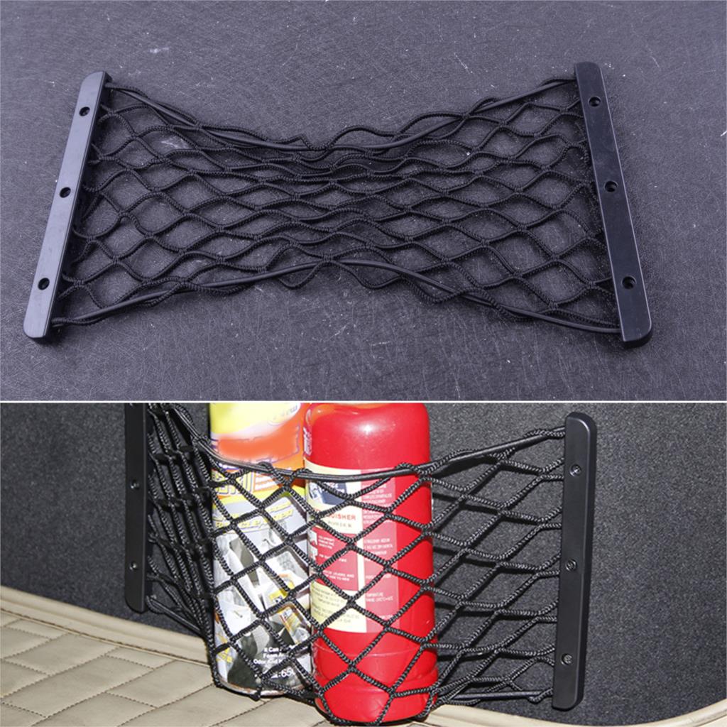 DWCX Universal Rear Trunk Side Cargo Net Elastic Storage Nylon Mesh For Fire Extinguisher Luggage