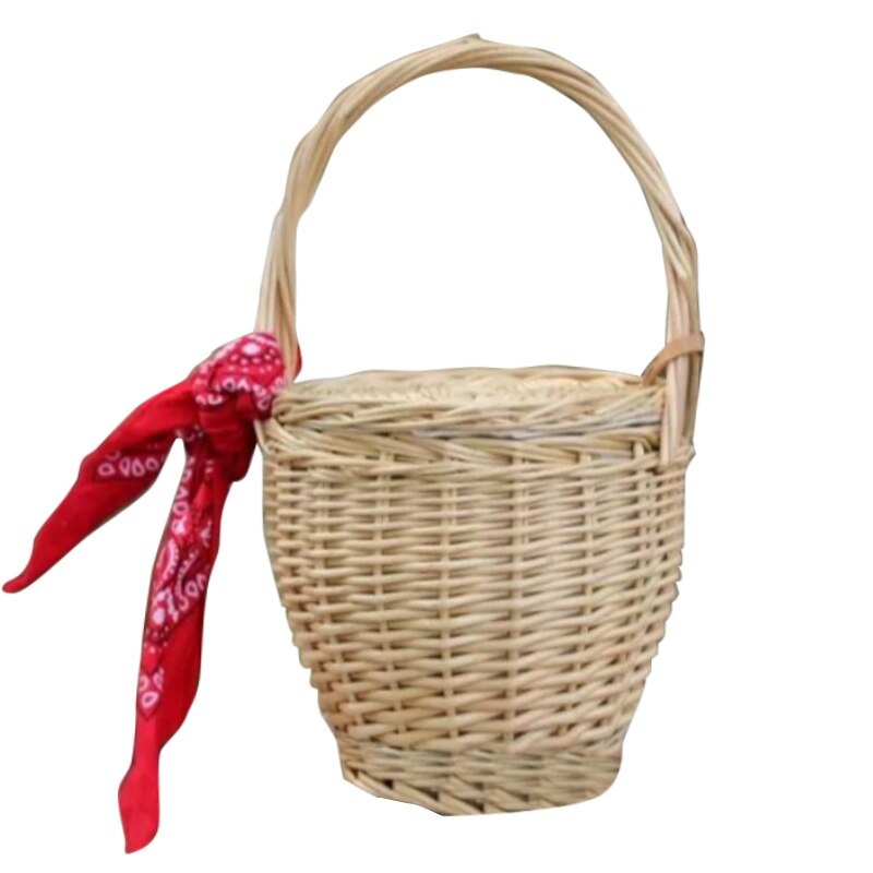 Handmade Rattan Women Handbags Garden Vegetables Bags Bohemian Woven Bamboo Bag Totes Lady Handbags Beach Treval Sac