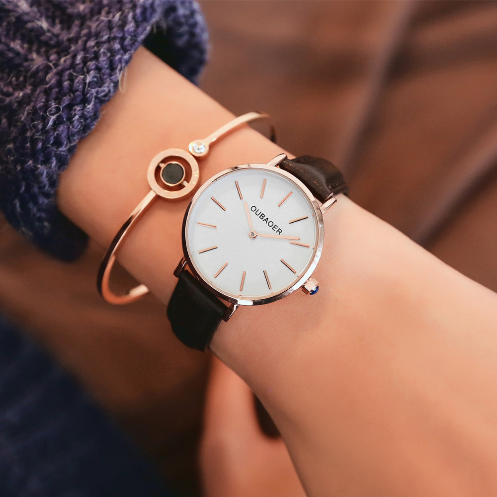 Lady Watch Women OUBAOER Wrist watches Quartz women wrist watch dress Clock Relogio Feminino Montre Femme