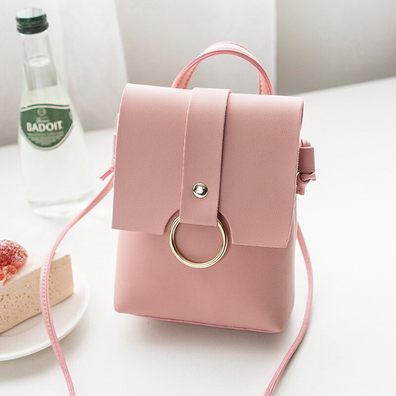 Women bag spring trend solid color mini Women shoulder bag crossbody bag Preppy Style casual simple handbags: Pink