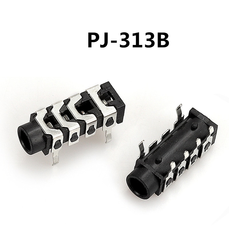 10pcs Headphone jack 3.5mm PJ PJ313 PJ320 PJ325 PJ326 PJ327 PJ358 PJ392 PJ342 Audio and video female dual channel stereo jack: PJ-313B
