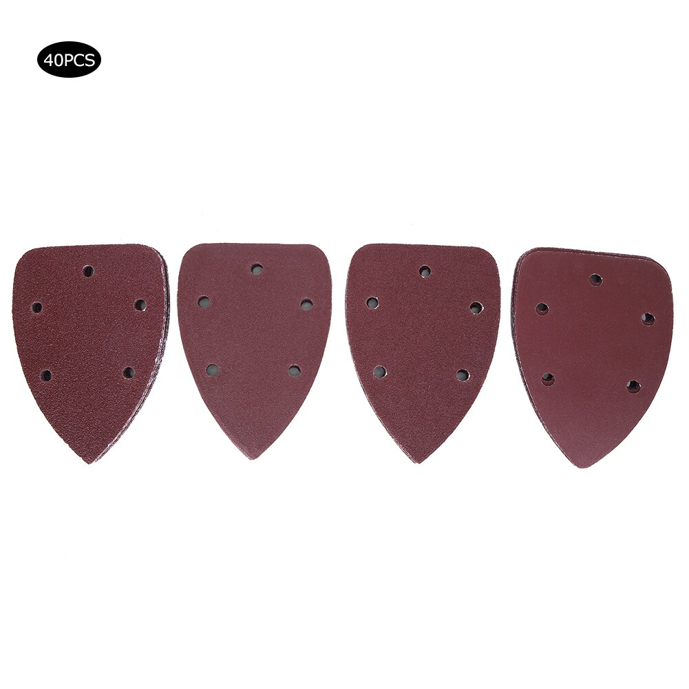 Lixa triangular do rato de 40 partes de 5 furos conjunto detalhe lixadeira lixa lixa polimento ferramenta 140x90mm para o metal