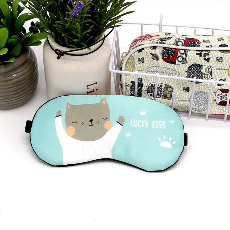 Femmes chat Patten Relax voyage bandeau dessin animé impression masque de couchage belle Eye patch yeux couverture Kawaii hommes sommeil glace masque pour les yeux: 3
