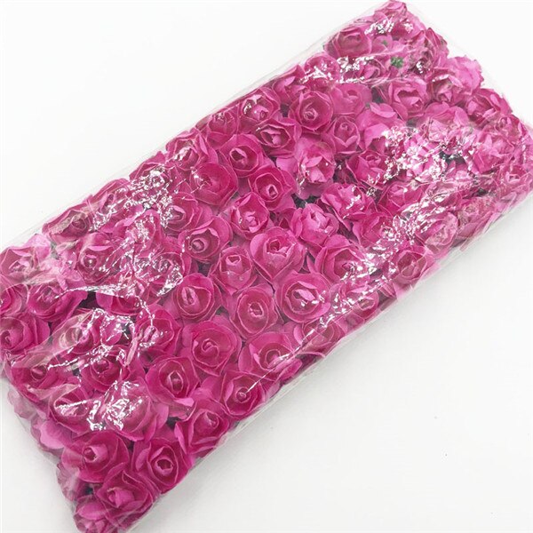 144 pieces 2 cm Mini foam Rose Artificial flower bouquet wedding decoration DIY