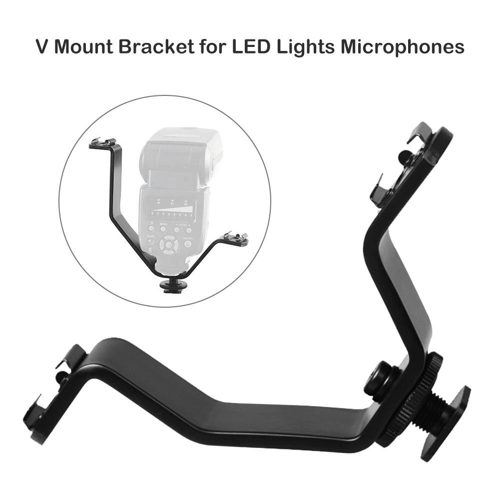 Mount Bracket Skillful Manufacture Portable Camera Triple Shoe V Mount Flash Bracket for LED Lights Mic Monitor