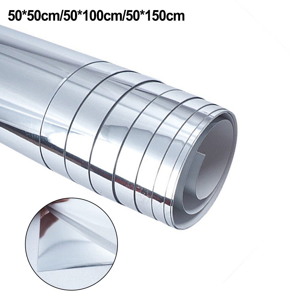 Pegatina de pared PET de 0,1 MM de espesor, película adhesiva para decoración de baño, espejo de pared artesanal, pegatina de pared suave, pegatinas de espejo