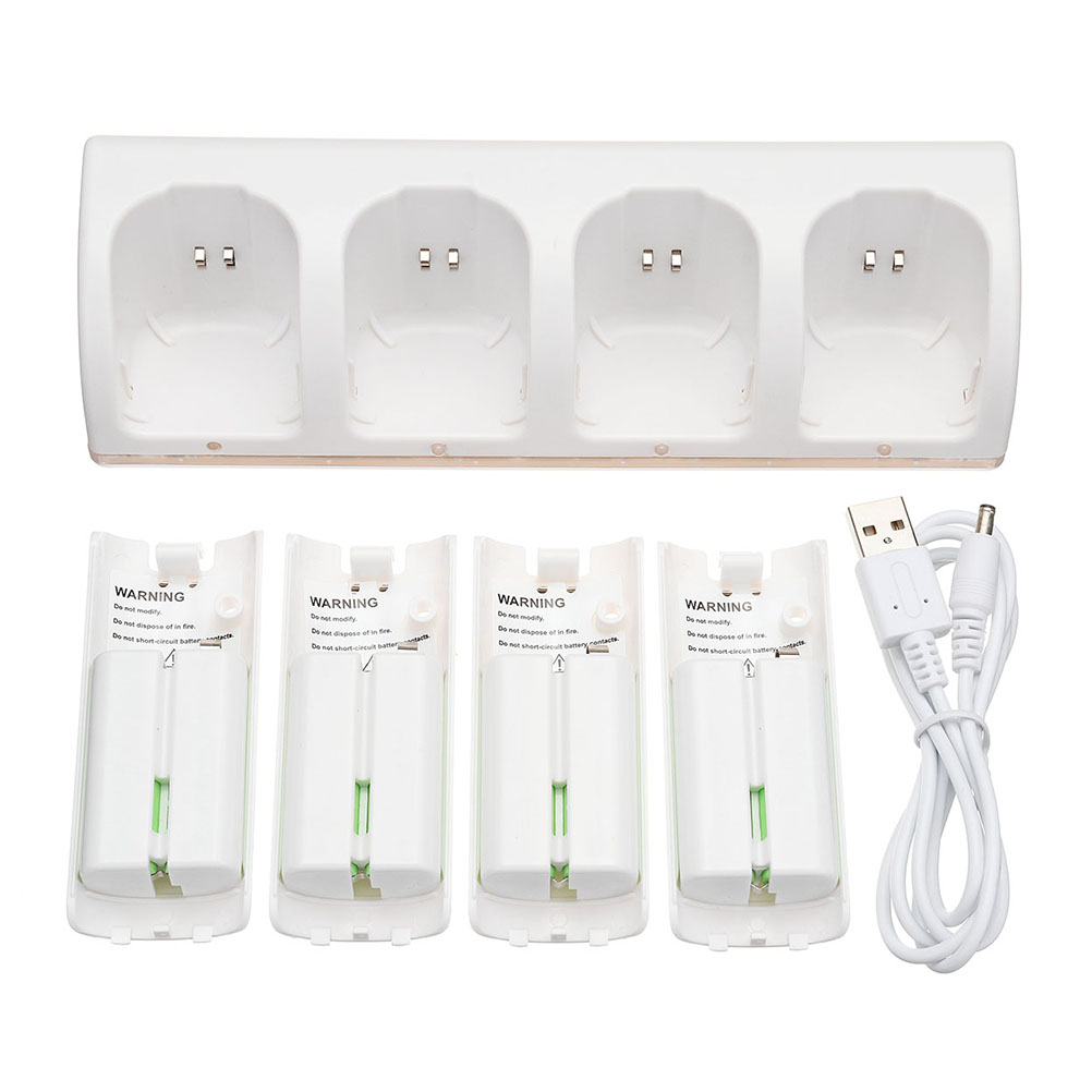 1 Set 4 Slots Adapter for Rechargeable Batteries White: Default Title