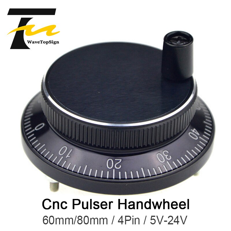 WaveTopSign CNC pulseur volant diamètre 60mm 80mm Voltgae impulsion 100 DC5-24V 4 broches CNC Machine manuel impulsion codeur générateur