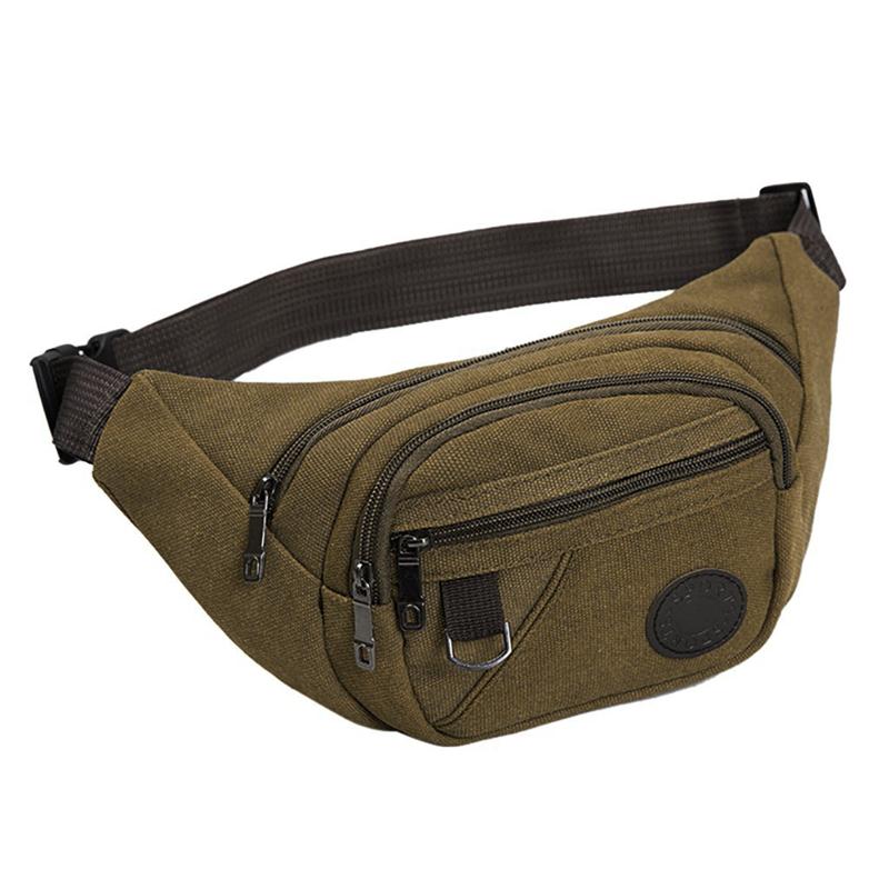 Männer Taille Leinwand Gürtel Tasche fanny Packungen Multifunktions draussen Sport Brust Tasche Für Männer lässig Taille Pack Brieftasche #50: Kaffee