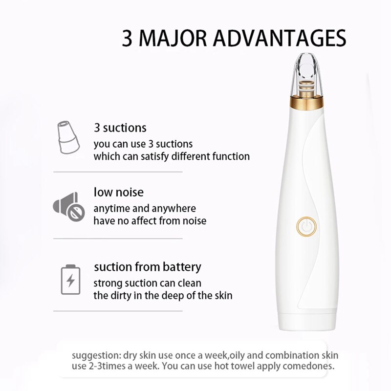 Blackhead Remover Face Acne Pimple Remover Tool Pore Vacuum Suction Cleaner Facial Skin Care Machine Aspirateur Point Noir