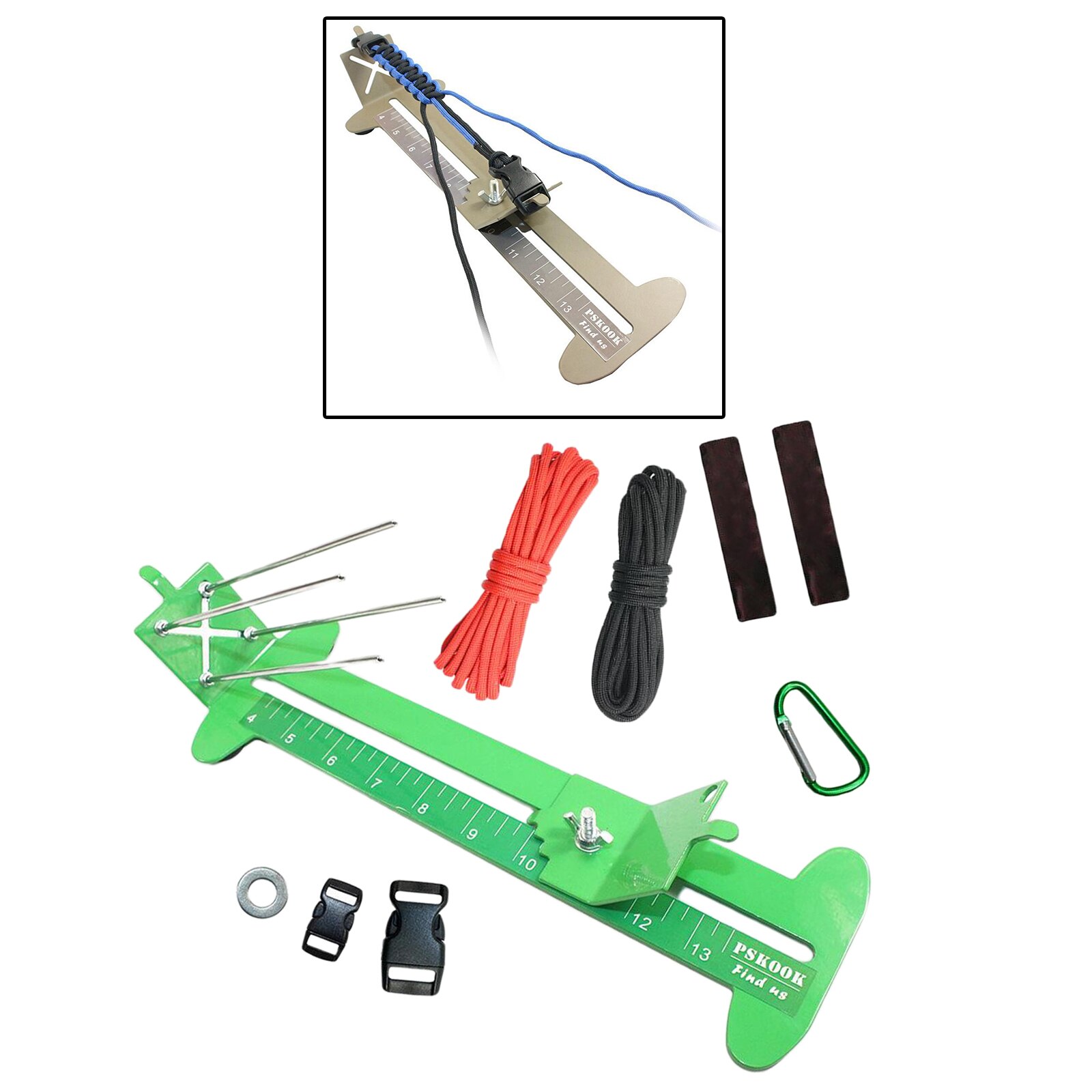 Kit de gabarit de Bracelet paracorde, tressage, tricot, tissage, bricolage, outil artisanal: Grass Green