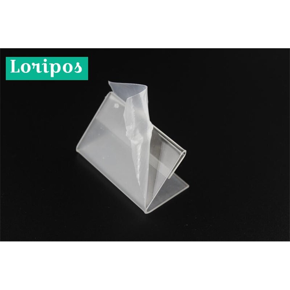 Acrylic t 1.3mm Clear Plastic Desk Sign Label Frame Price Tag Display Paper Card Holders Acrylic Label Holder Stand Frame 50pcs