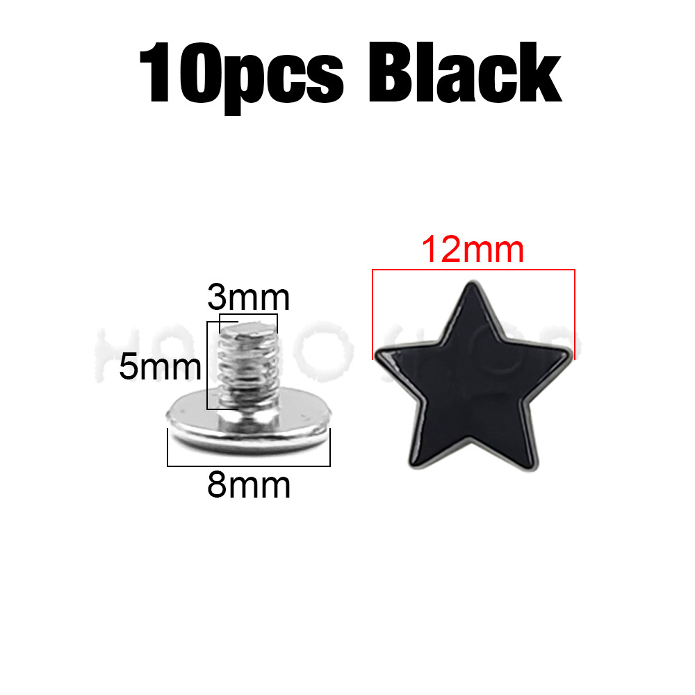 5-10 pezzi stelle in metallo rivetti borchie con ve punk screwback abbigliamento scarpe per indumenti cappello cintura in pelle decorazioni fai da te accessori per vesti