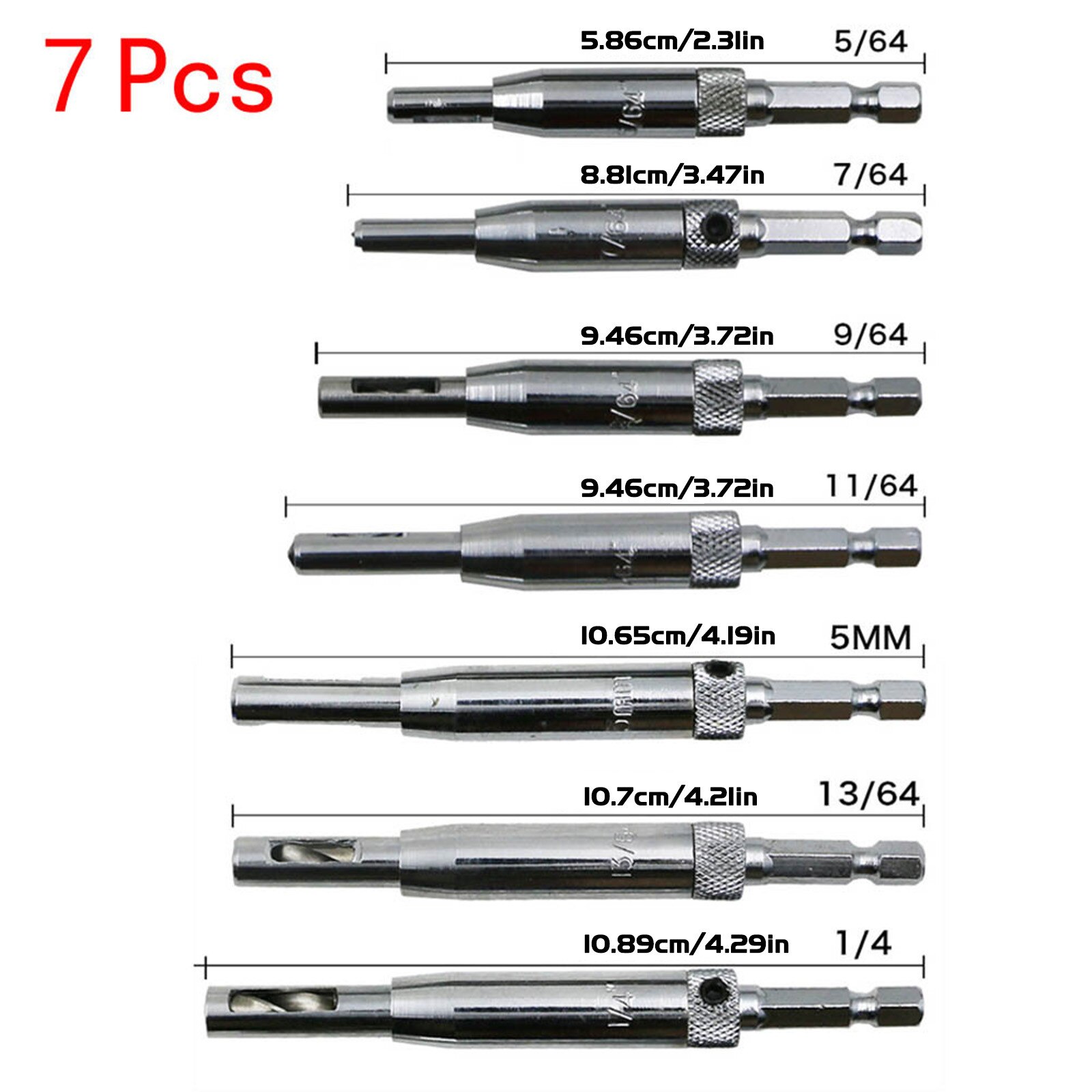 40# 7pcs/set power tool Core Drill Bit Set Hole Puncher Hinge Tapper for Doors Self Center Woodworking Tools milling cutter