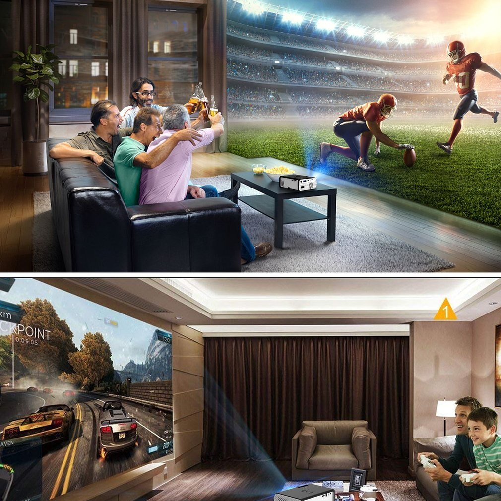 BL-45 4-inch LCD Projector 1080P Screen USB Portable Mini Projector Home Theater Cinema