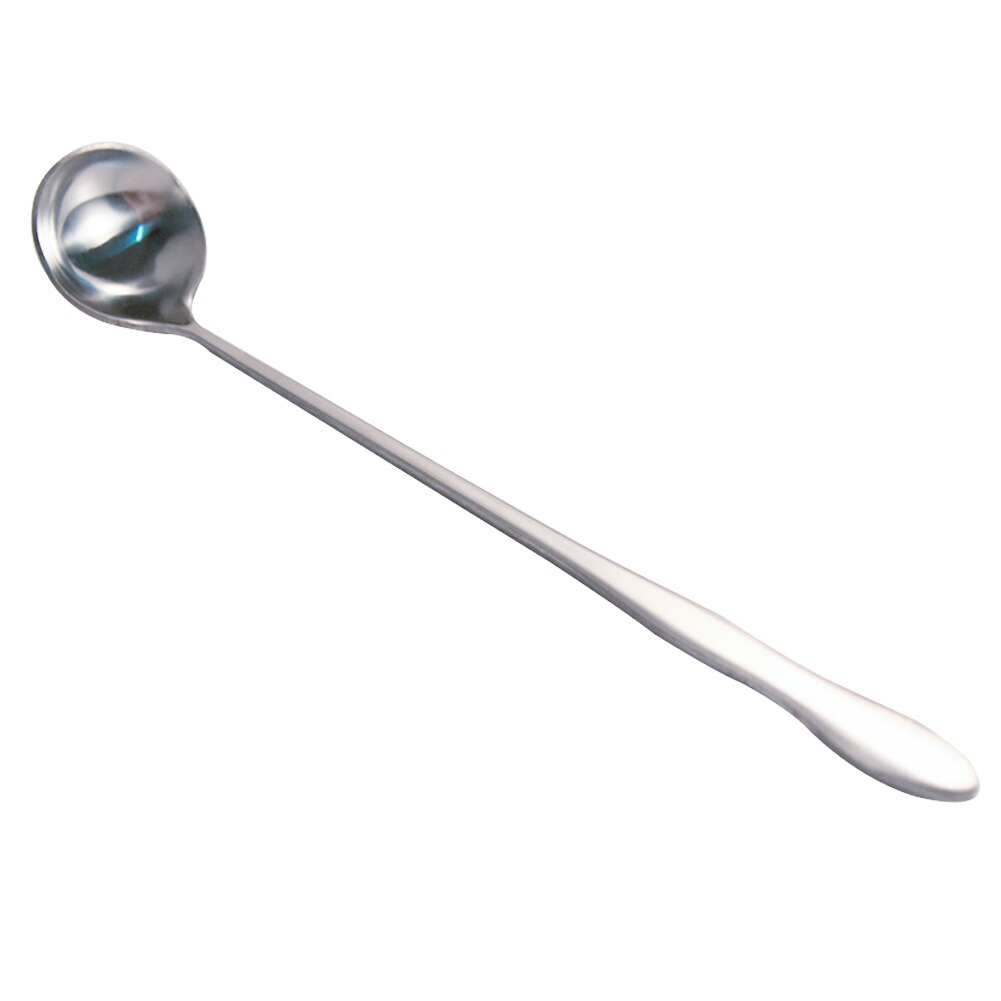 Long Handle Stainless Steel Ice Cream Dessert Ergonomics Honey Round Coffee Kitchen Tools Tea Mixing Spoon