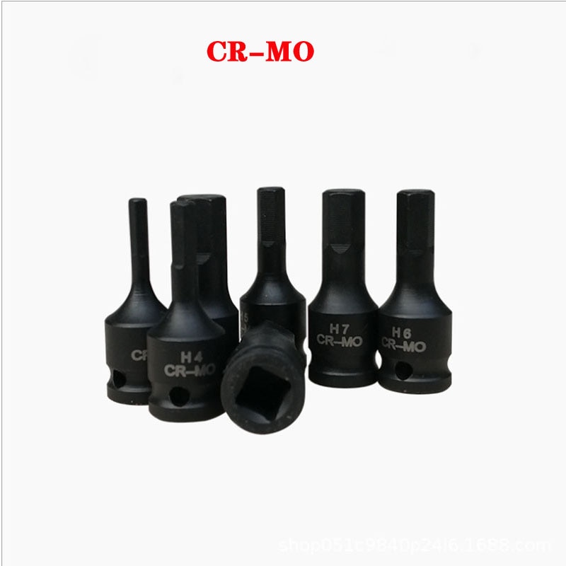 sourcing map 1/2 Empreinte x H9 9mm Douille Impact Hexagonal Pointe Métrique 3 Longueur Cr-Mo Acier