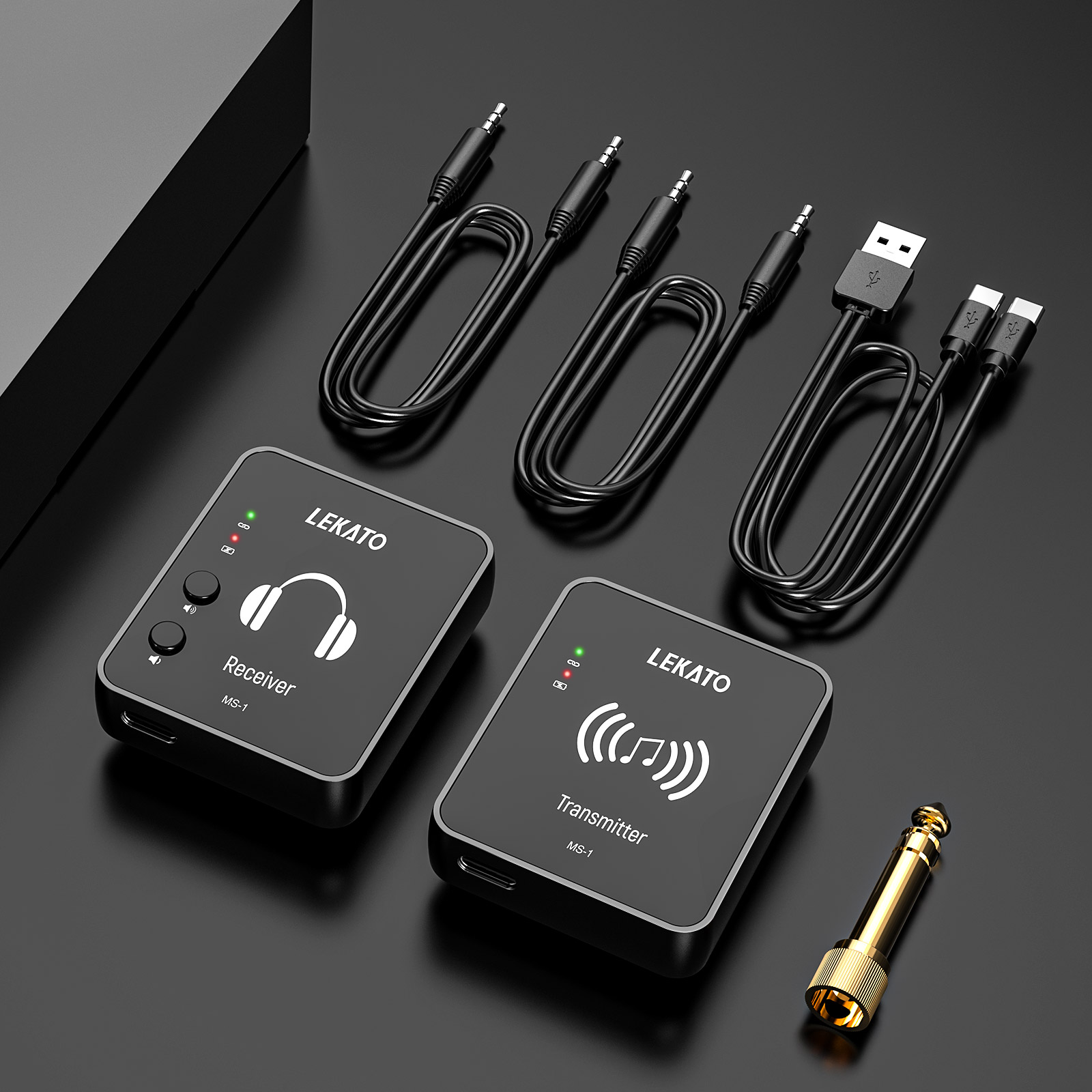LEKATO M-VAVE M8 WP-10 2,4G auriculares inalámbricos Monitor Cuvave transmisor receptor sistema soporte estéreo Mono