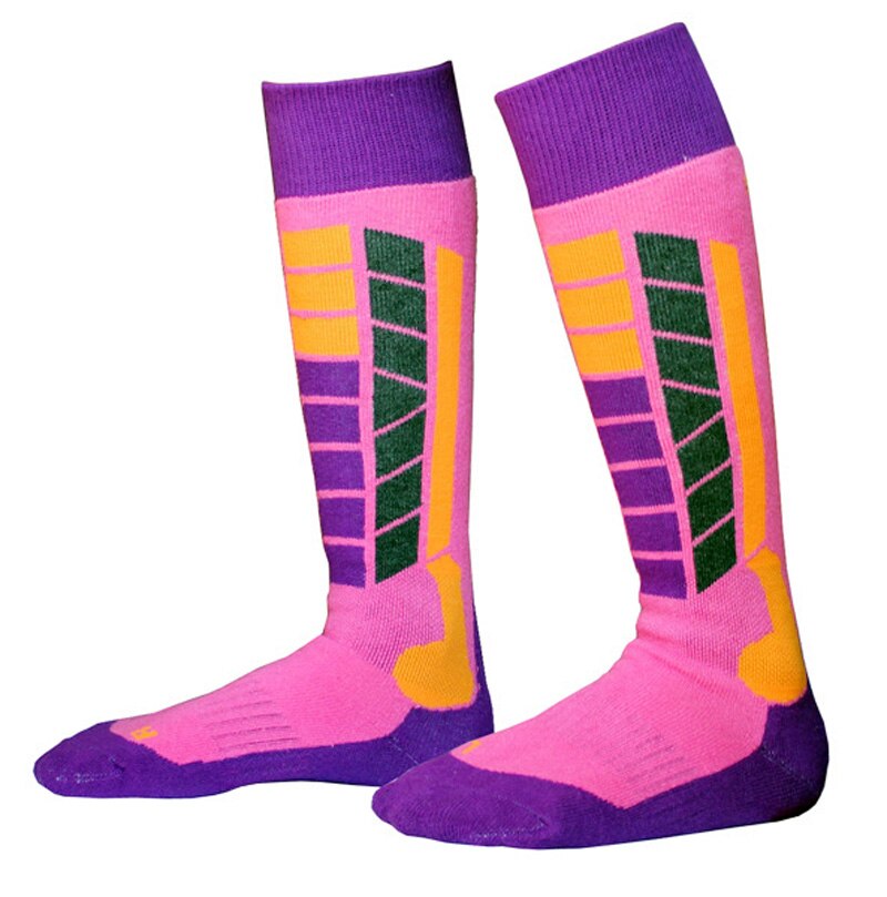 Addensare Inverno Neve Pattinaggio Lungo Da Sci Ice Calzini E Calzettoni Calza Gamba di Protezione Caldo di Sport Per I Bambini Delle Ragazze del Ragazzo Dei Bambini: Pink A(EUR35-38)