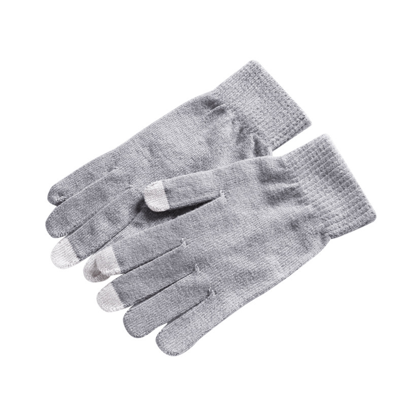 Magic Touch Screen Sensory Gloves Man Women Winter Warm Knitted Gloves Girl Female Stretch Knit Gloves For Texting Driving: gray