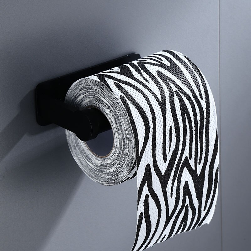 Bathroom paper holders black wall mounted screw free installation toilet paper roll stand dispenser kitchen tissue roll holder