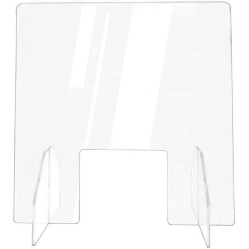 Protective Sneeze Guard, Clear Acrylic Plexiglass Shield for Counters, Food Screen, Transaction Window for Employers,