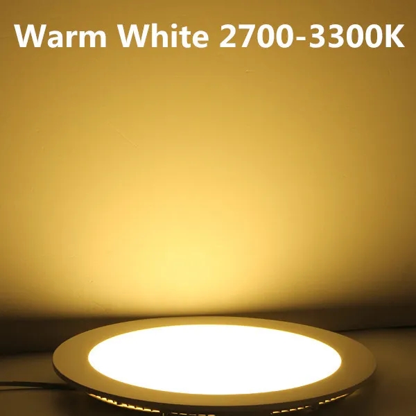 Ultradünnes LED-Downlight, rundes LED-Tafel-Licht, 3 W, 6 W, 9 W, 12 W, 15 W, 25 W, LED-Deckeneinbauleuchte, Gitter-Downlight-Lampenbeleuchtung, 110 V, 220 V: Warmes Weiß / 7w