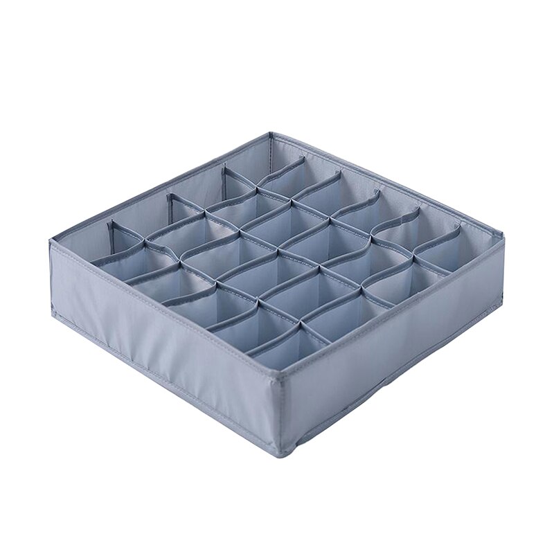 Lavável roupa interior gaveta organizadores divisores de armazenamento armário organizador caixa de armazenamento 24 grades para roupas sutiãs lenços laços meias: Gray