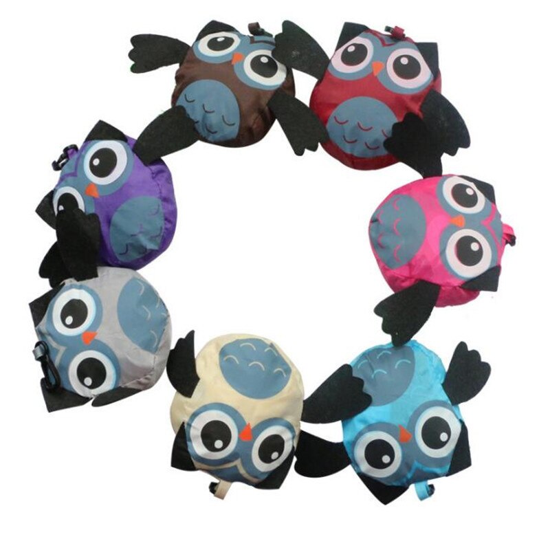 Simpatico sacchetto della spesa pieghevole a forma di gufo animale borsa riutilizzabile borsa a tracolla da viaggio portatile borse pieghevoli organizer per la casa