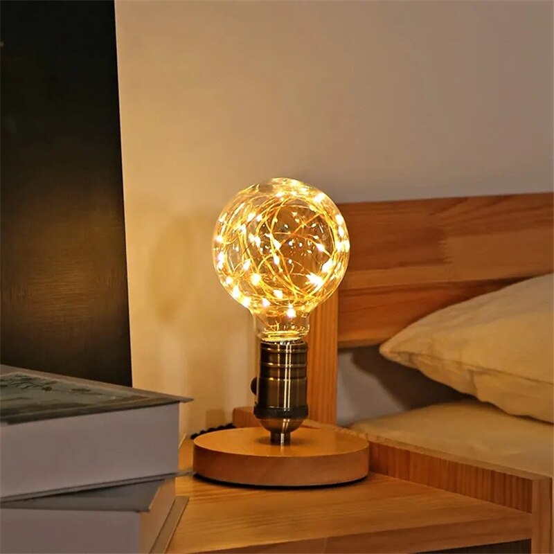 E27 220V LED Copper Wire Bulb LED Plastic Copper Wire Bulb RGB Fairy Lights Wedding Party Home Decoration Night Light