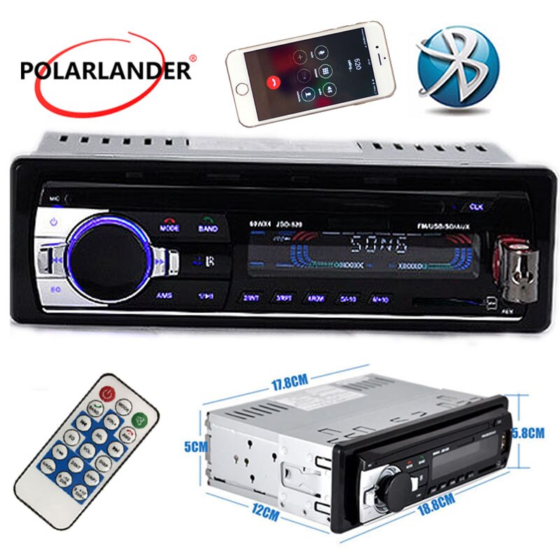 Audio 12V Auto Stereo Radio MP3 Audio Player Ondersteuning Bluetooth car audio functie USB/SD MMC Poort auto In-Dash/afstandsbediening