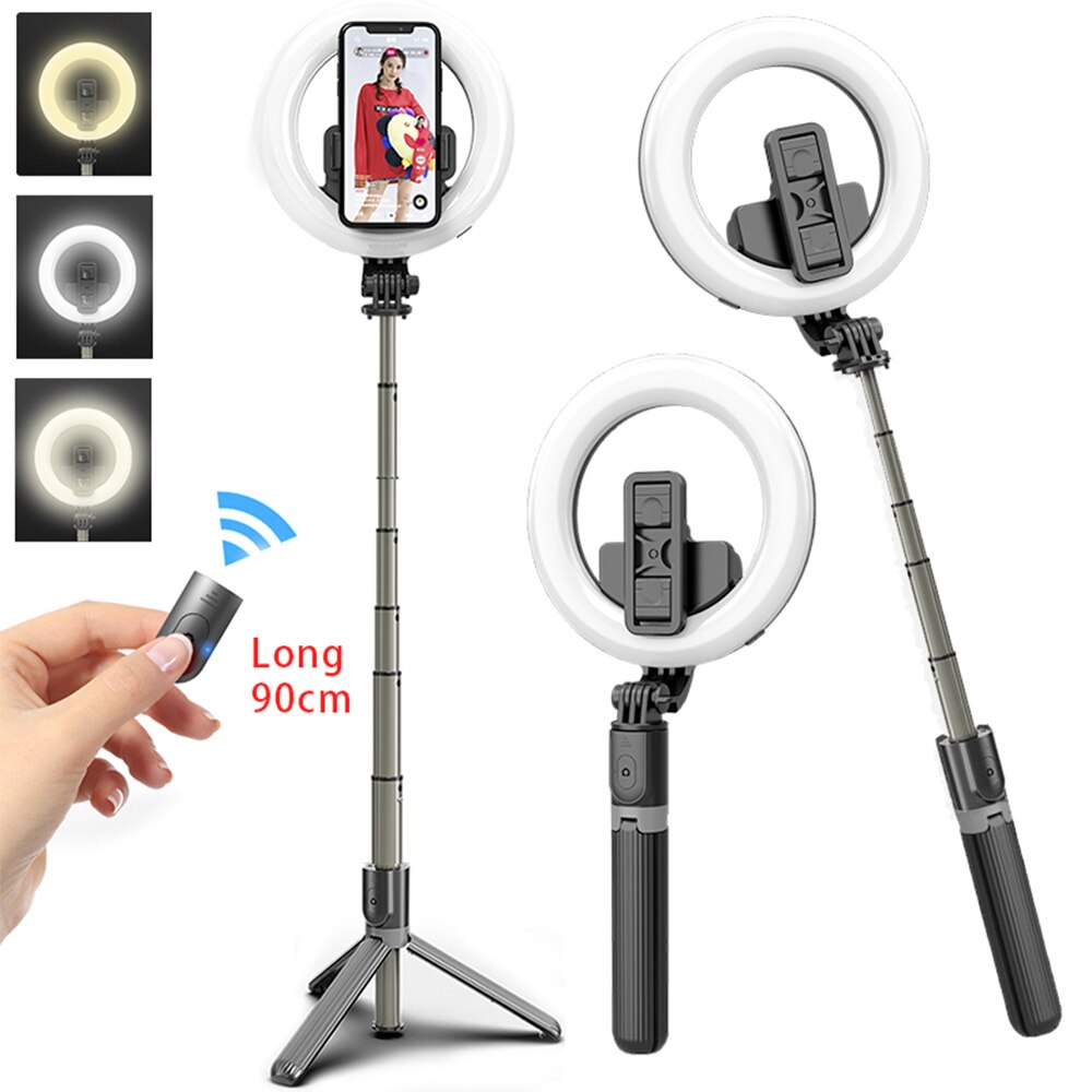 Willkey 92Cm Draagbare Bluetooth Selfie Stok Statief Uitschuifbare Opvouwbare Monopod Light Selfie Stick Met Mobiele Telefoon Universele