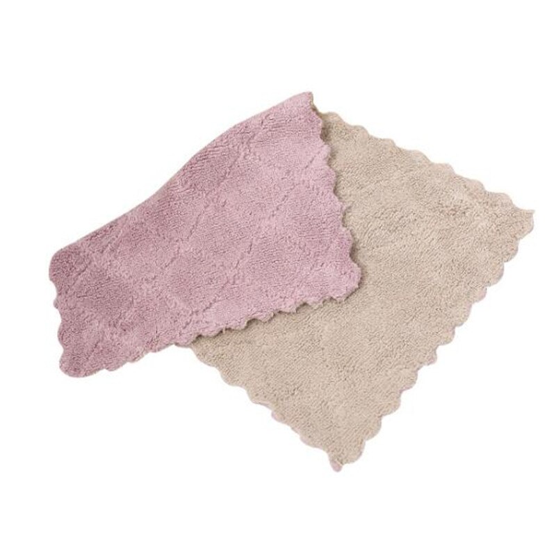 5 stuks vaatdoeken met veel vezels, keukenhanddoeken, vaatdoeken, vodden, huishoudelijke afwas, multifunctionele schoonmaakmiddelen: Paars