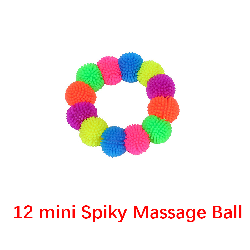 12pcs Multicolor Spiky Hedge Ball Bracelet Wristband Novelty Fidget Toys Squeeze Squishy Sensory Stress Relief Antistress Toy: Default Title
