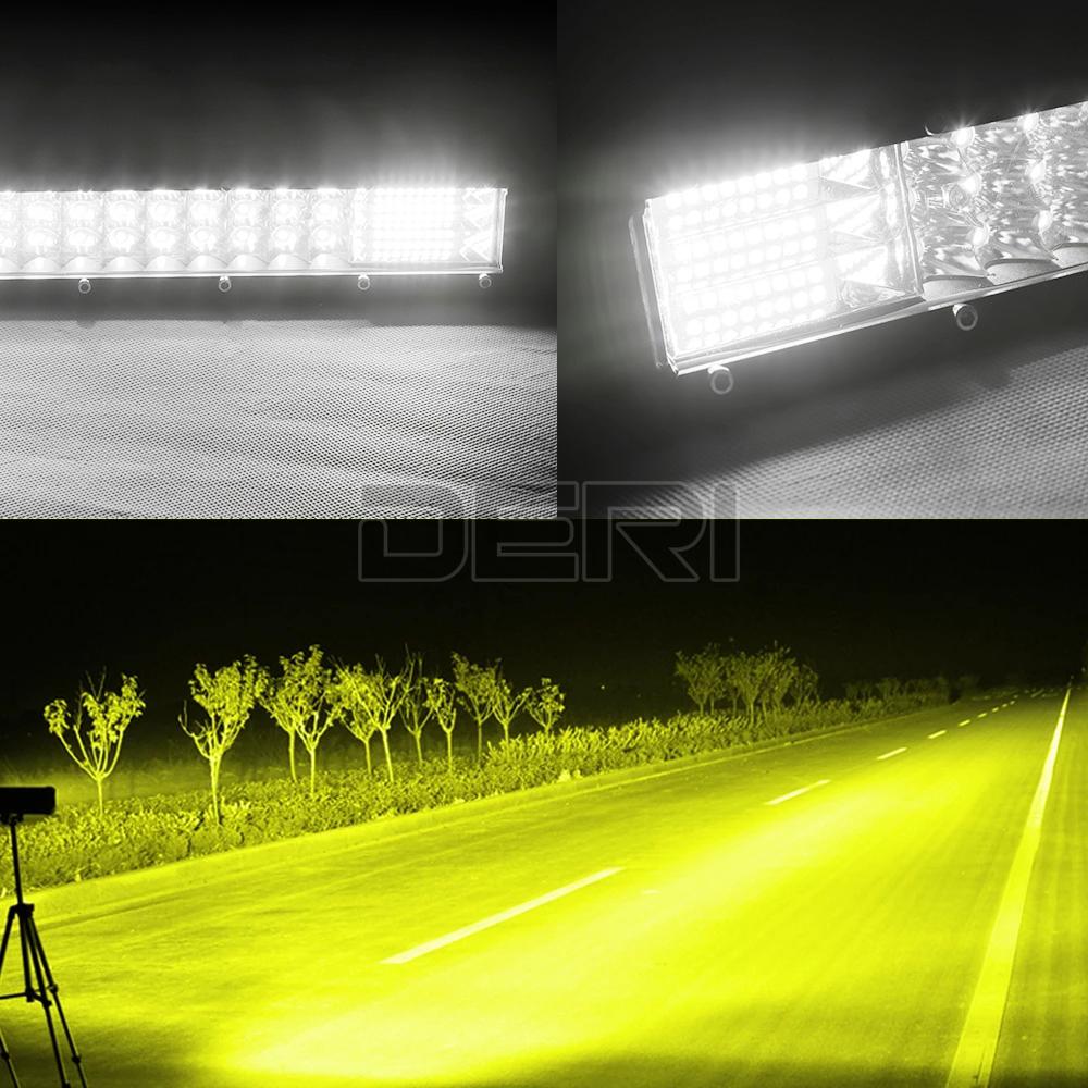 Slim LED Light bar 10'' 20 inch combo beam Dual row Yellow led bar off road fog light for Niva lada 4x4 Car truck ATV 12V 24V