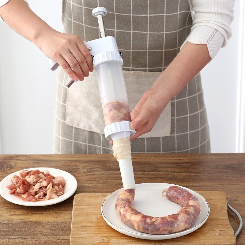 Sausage Salami Maker Meat Filling Tools for Sausage Meat Stuffer Filler Hand Operated Sausage Machines Funnel Nozzle