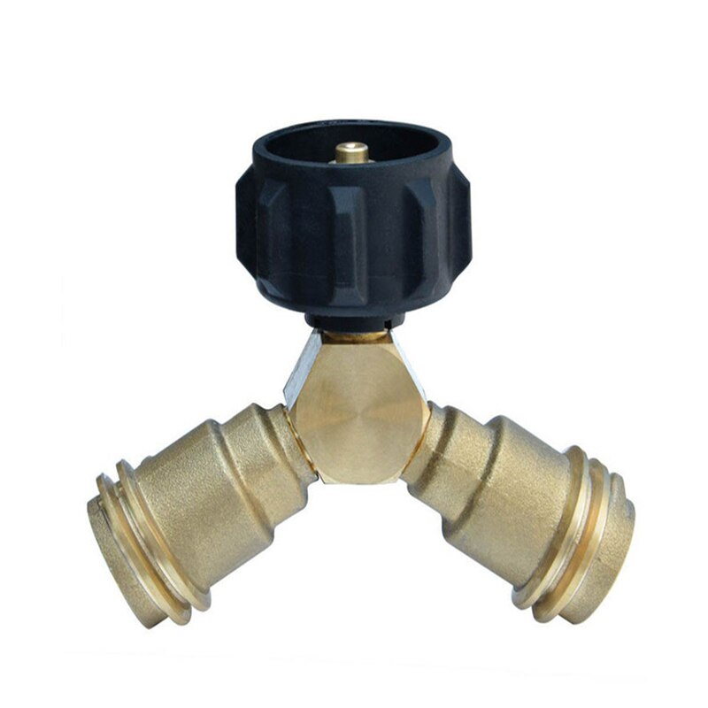 QCC1 Brass Propane Gas Fitting Tee Adapter Splitter Fits for Propane Appliances, Heater, BBQ Grill