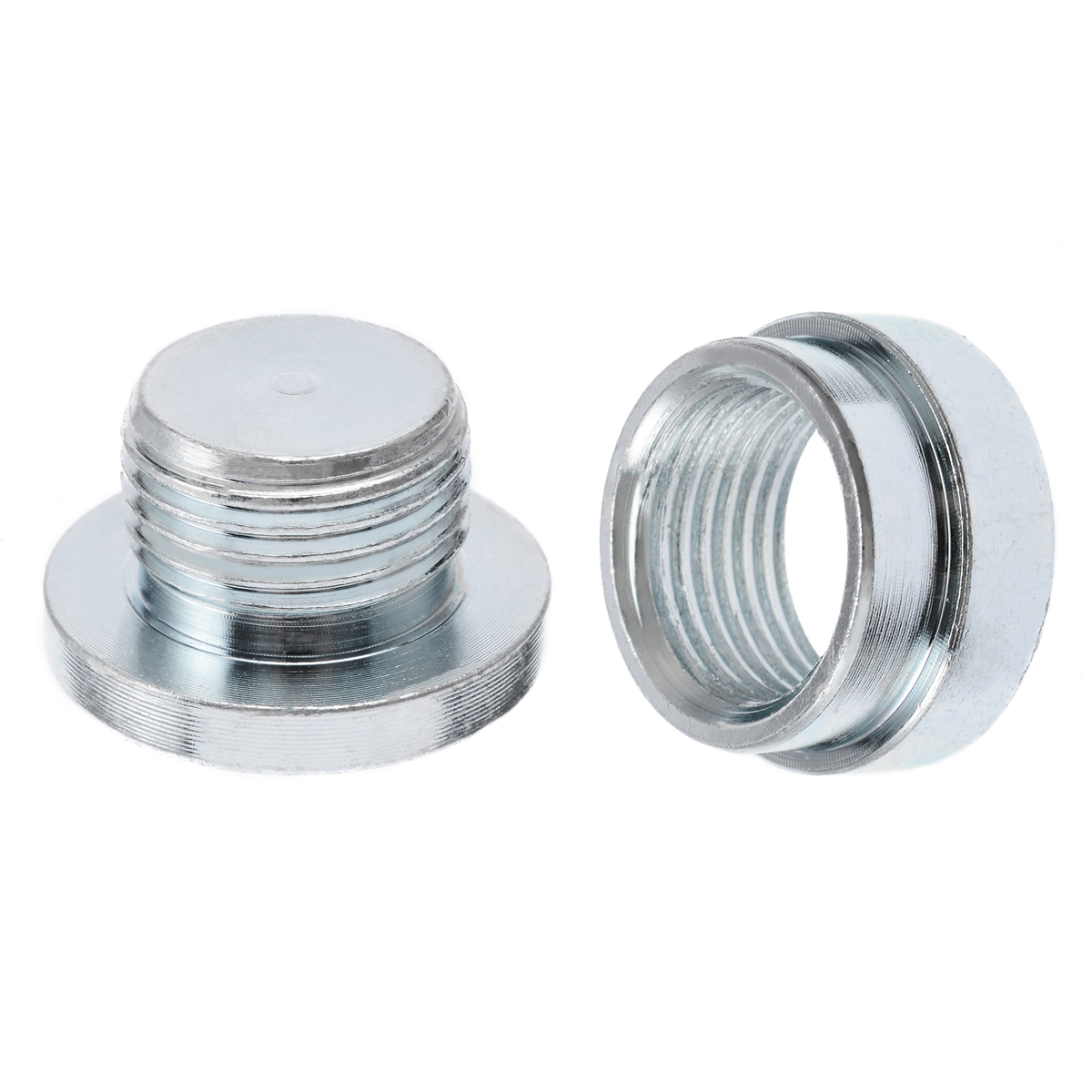 Mayitr 2pcs O2 Oxygen Sensor Stainless Steel Iron Weld On Bung Plug Nut Cap Kit M18x1.5