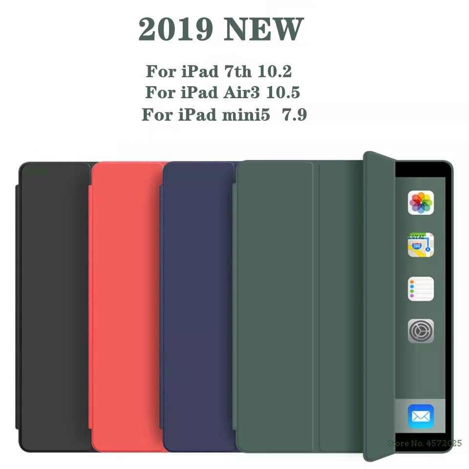 Taske til ipad 10.2 7th generation ultra slim læder taske stander smart cover til ipad mini 5 air 3 smart tpu cover