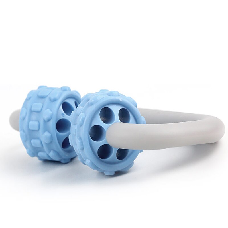 Trigger Point Massage Roller for Arm Leg Neck Muscle Tissue for Fitness Gym Yoga Pilates Sports 2 Wheel bodybuilding Relax: Blue