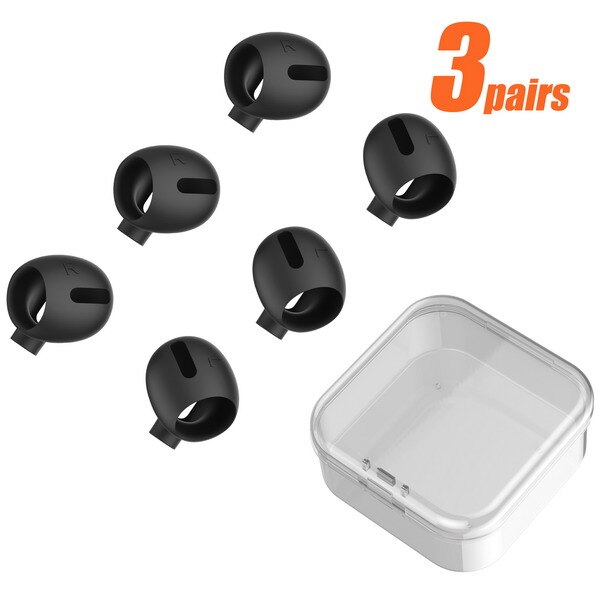 TENNMAK Non Slip Silicone Ear Cover Eartips Compatible with AirPods Pro Eartips Skin Cover Case (fit in the case): black 3 pairs
