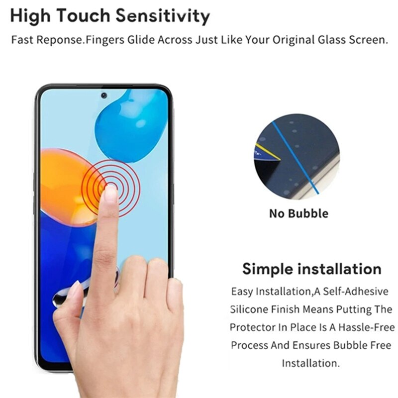 Protecteur d&#39;écran pour Xiaomi Redmi Note 11 Pro, en verre trempé 4 en 1, Film de protection d&#39;objectif d&#39;appareil photo
