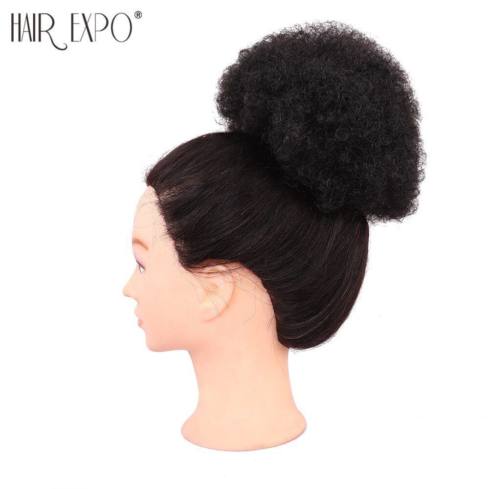 Moño sintético elástico Afro rizado para mujer, coleta con cubierta de peines de plástico, fibra de alta temperatura, pelo Updo, Ciudad de la exposición, 6"