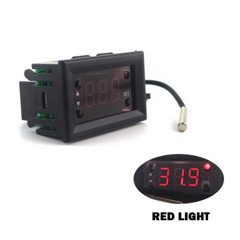 Digital Humidity Temperature Controller Humidity Temperature Controller Regulator Portable Thermostat Humidistat With Sensor: 12V red