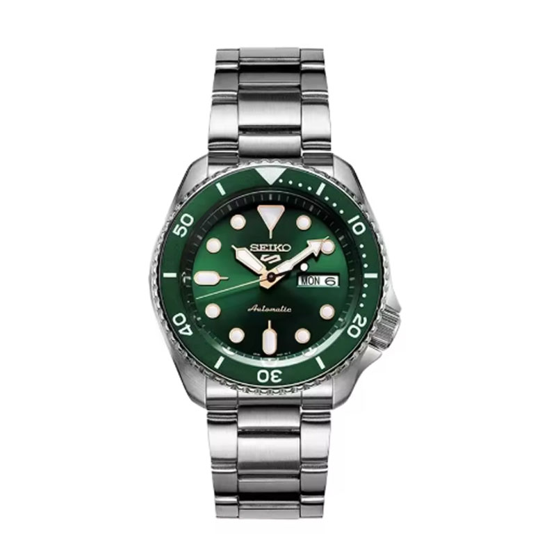 Seiko Men's Watch Original Luxury Stainless Steel Automatic SRPD53K1 Waterproof Sports Business Calendar Quartz Wristwatches: green