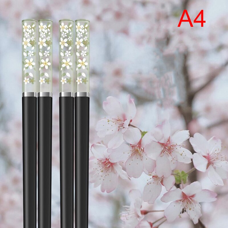 Gula körsbärsblommor ätpinnar kinesiska ätpinnar återanvändbara porslin: 4