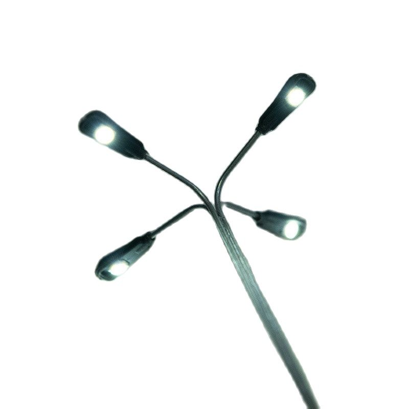 5Pcs Modelspoor Trein Led Lamp Verlichting Diorama-Licht Zand Tafel Scène Display Tuin Straat Vier Hoofden Micro landschap